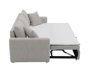English Elm Connie Beige Boucle Sleeper Sectional Sofa w/ Full Pull-Out Bed, Removable Covers & Plush Foam Comfort B2726P250929