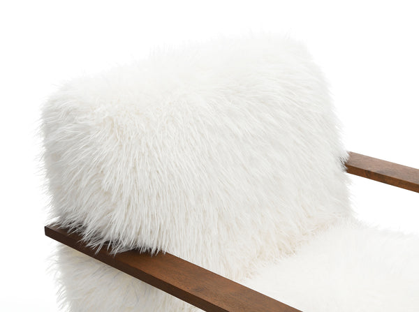 English Elm Contemporary Sculpted Barrel-Back Arm Chair with Smooth Casters, Neutral Textured Upholstery, Stylish Accent Seating White 29 L x 36 W x 33 H B2741P401377