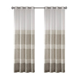 Madison Park Hayden Modern/Contemporary Woven Faux Linen Striped Window Sheer MP40-7235 Neutral