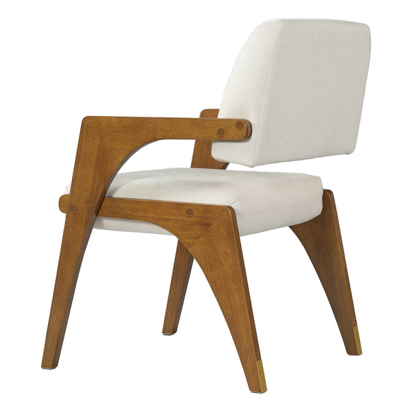 English Elm Mid-century Modern Dining Arm Chairs Rubber Wood Splayed Legs Upholstered Set of 2 N768P446218W