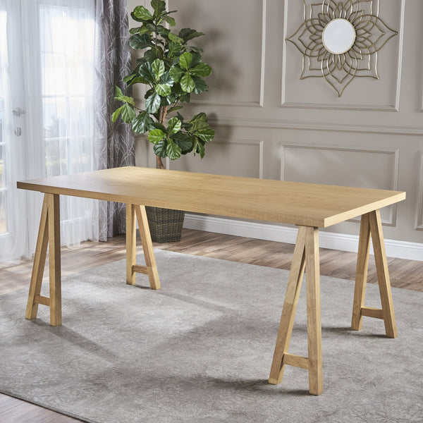 English Elm Christopher Knight Home® - DINING table solid wood and MDF farmhouse dining table 74.5" versatile large desk gaming surface farmhouse style durable design Oak 60386.00OAK