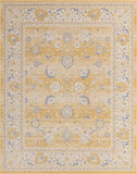 Unique Loom Whitney Bordeaux Machine Made Floral / Botanical Rug Tuscan Yellow, Blue/Ivory/Gray 9' 0" x 12' 2"