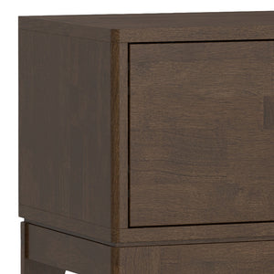 English Elm Harper 72" Low TV Media Stand in Walnut Brown – Solid Rubberwood, Mid-Century Design, Cord Management, Fits TVs to 80" B136P203483