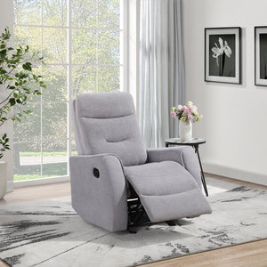 English Elm Paterson Microsuede Velvet Rocker Recliner Plush Swivel Chair for Living Room Gray B078P497894