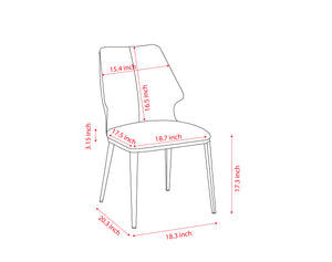 English Elm Modern Gray and White Dining Chair Set of 2 — Ergonomic PU Seats, Sturdy Durable Frame, Versatile Style W509P261582