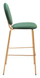 Odessa Barstool - Set of 2 Green & Gold 109806 Zuo Modern