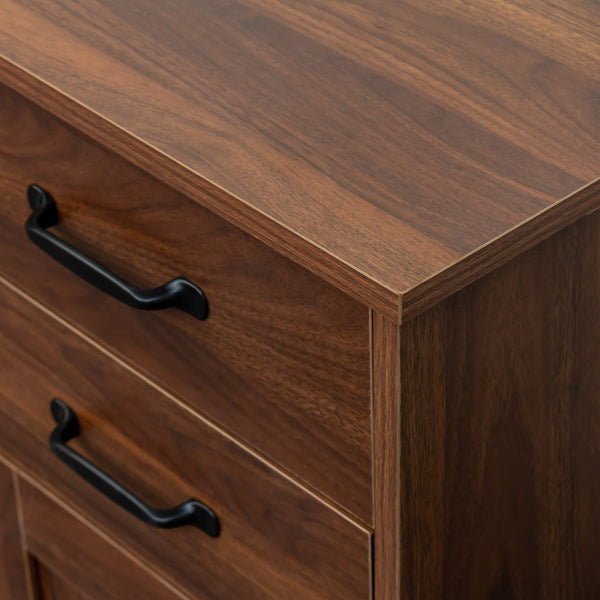 English Elm Modern Wood Buffet Sideboard with 3 Doors, 2 Drawers & Adjustable Shelves – 43.3" Multifunctional Storage Console for Dining, Entryway, Living Room W331P242454