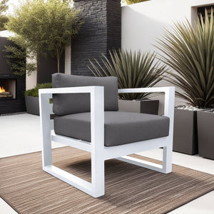 English Elm Granto Aluminum Outdoor Chair with Quick-Dry Cushions, All-Weather Rust-Resistant Seating, Gray B2736P354335