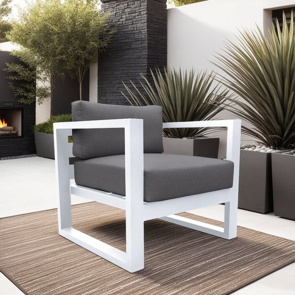 English Elm Granto Aluminum Outdoor Chair with Quick-Dry Cushions, All-Weather Rust-Resistant Seating, Gray B2736P354335