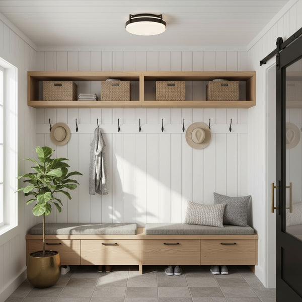 English Elm 12 Inch Led Flush Mount Ceiling Light Dimmable Selectable Color Temperature Glass Diffuser B370P399051
