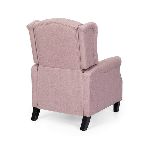 English Elm Christopher Knight Home® - 28" 28" Wide Manual Wing Chair Recliner Light Pink Fabric Push-Back Tufted Diamond Stitch Cozy Elegance 68629.00LBLSH