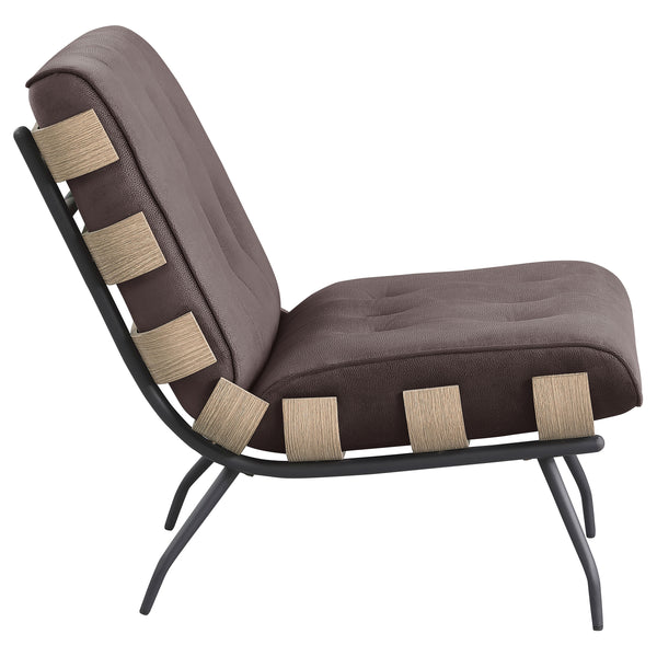English Elm Staten Tufted Armless Chair Striped Fabric Upholstery with Pocket Coil Seating B062P440077