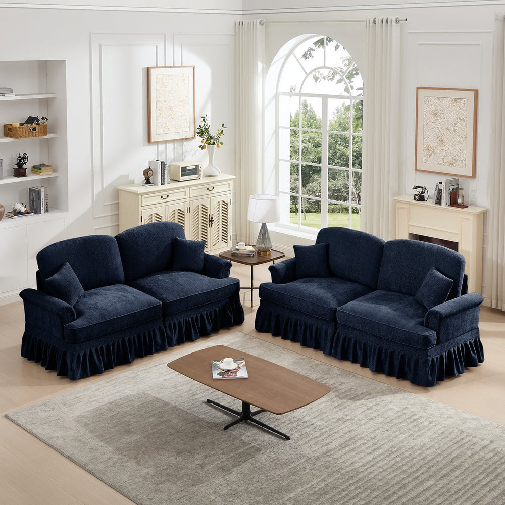English Elm Classic 2-Piece Modular Sofa Set In Elegant Blue - Versatile, Stylish, And Comfortable For Any Space W3041S00254