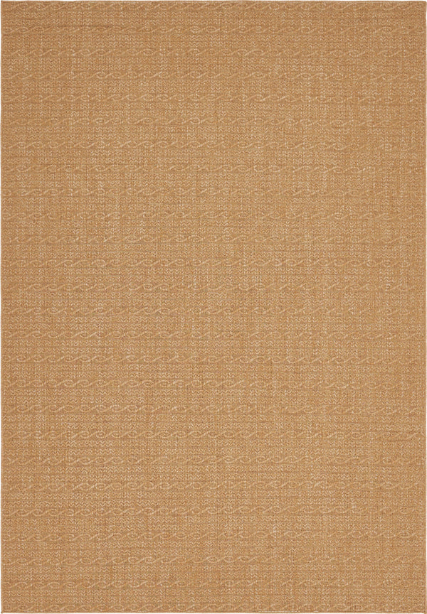 Unique Loom Outdoor Modern Links Machine Made Striped Rug Light Brown, Light Brown/Brown 8' 0" x 11' 4"
