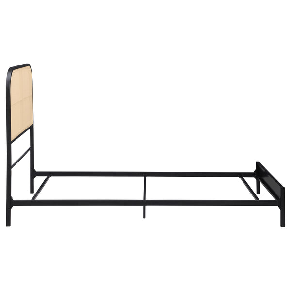 English Elm Kenneth Radio Weave Cane Full Bed Steel Frame with Woven Rattan Headboard B062P440085