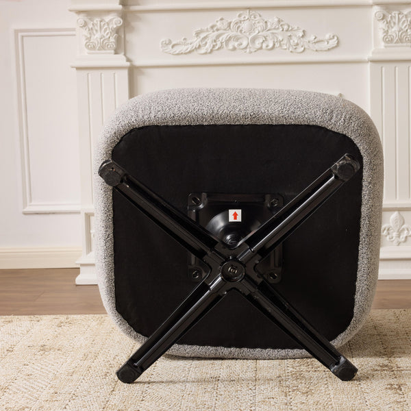English Elm Cuddle-style linen swivel chair with 360° rotation, wrap-around cradle design for cozy compact spaces Antique Grey W3248P354261