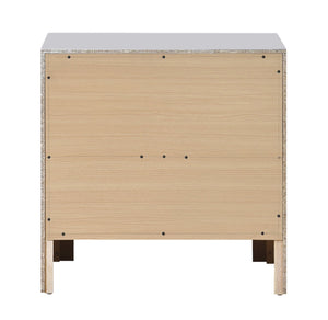 English Elm Moreland Two Drawer Nightstand Glam White Laminate with Chrome Crystal Pulls B078P497908