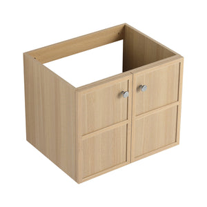 English Elm 24" Wall Vanity Cabinet Oak Finish, Wall-Mounted Floating Design, 2 Soft-Closing Doors, Plywood W1972P265272
