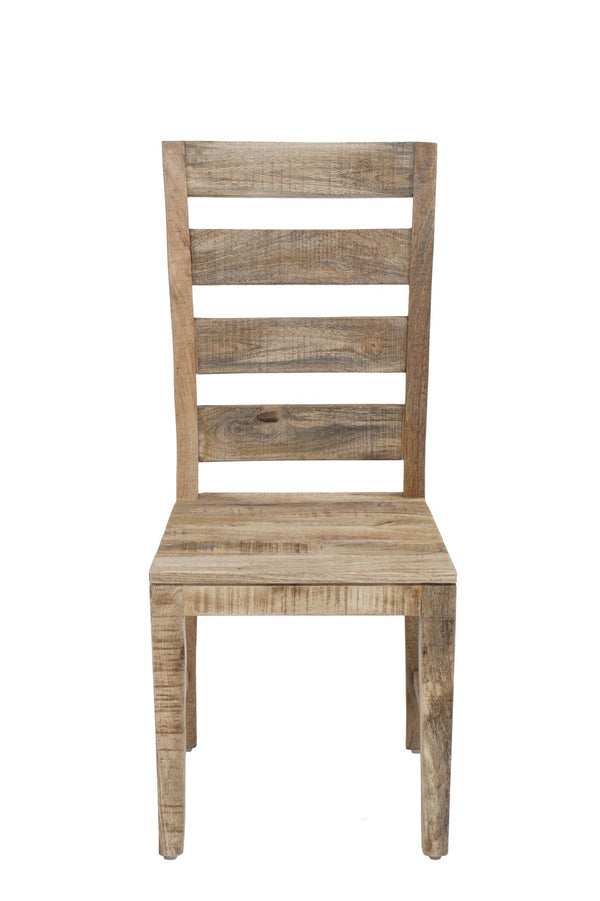 Porter Designs Porter Berkshire Rustic Solid Mango Wood Dining Chair Set Of 2 - Classic Ladderback Design Brown Wood 07-117-02-6643