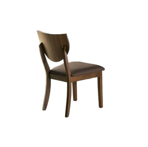 English Elm Set of 2 Transitional Walnut Side Chairs with Curved Legs, Dark Chocolate Fabric Padded Seats and Backs B011P214576