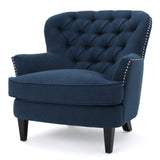 Christopher Knight Home® - Noble House - Tafton Dark Blue Fabric Club Chair