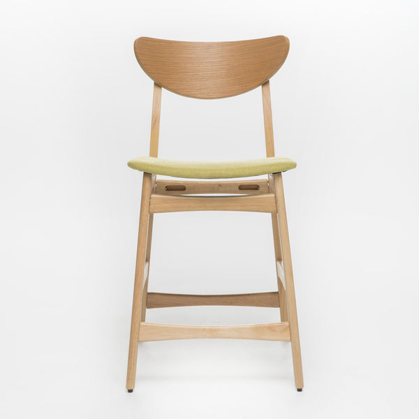 English Elm Christopher Knight Home® - Counter Height Chairs Set Of 2 - Retro Modern Stools With Green Upholstery & Sturdy Wood Frame 58914.00GTE