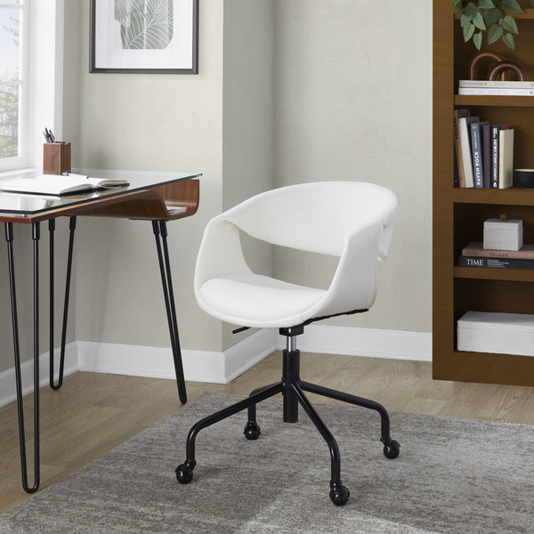 English Elm Task Chair with Chrome Five Star Base Grey Fabric Seat for Modern Home Office Use Black,White B202P474192