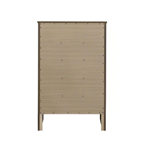 English Elm Daniel Assembled 5-Drawer Chest with English Dovetail Drawers, Metal Hardware & Solid Wood Frame Gray 51 L x 34 W x 18 H B078P400742