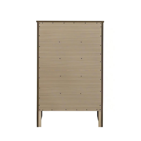 English Elm Daniel Assembled 5-Drawer Chest with English Dovetail Drawers, Metal Hardware & Solid Wood Frame Gray 51 L x 34 W x 18 H B078P400742