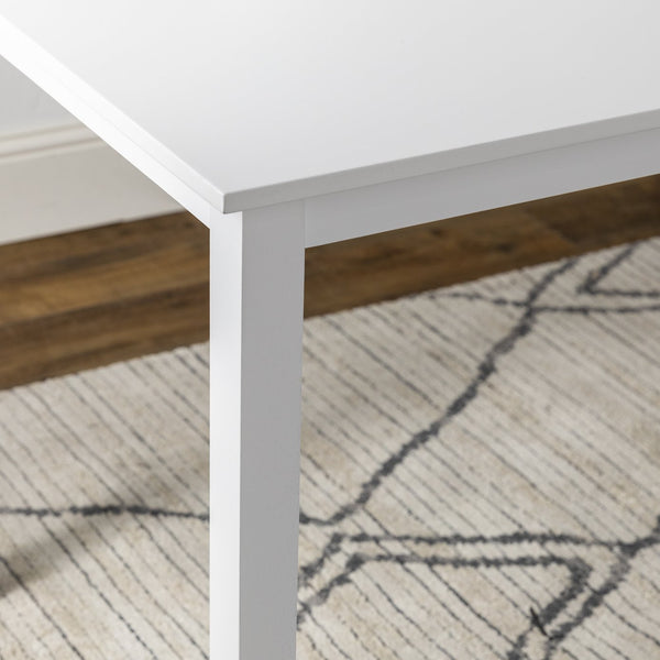 English Elm Walker Edison - Classic Rustic 5-Piece Dining Set with Slat-Back Spindle Chairs, Solid Rubberwood Table, White/Grey Finish - Perfect for Small Kitchens and Farmhouse Style B185P326702