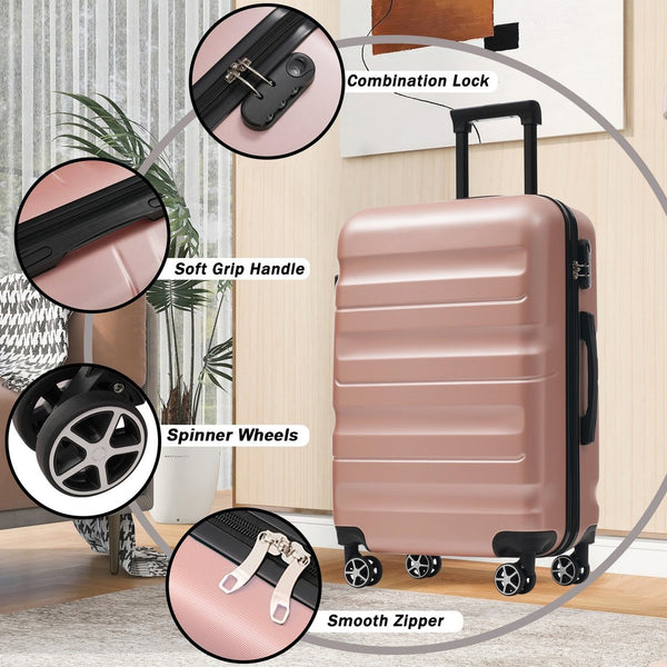 English Elm Hardshell Abs Four Piece Luggage Set with Spinner Wheels and Tsa Lock for Travel N730P368200M