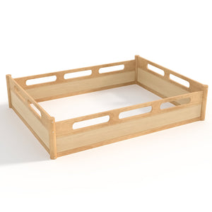 English Elm Queen Low Profile Floor Bed Pine Wood Frame Japandi Minimalist Bedroom Design Natural W1580P438796