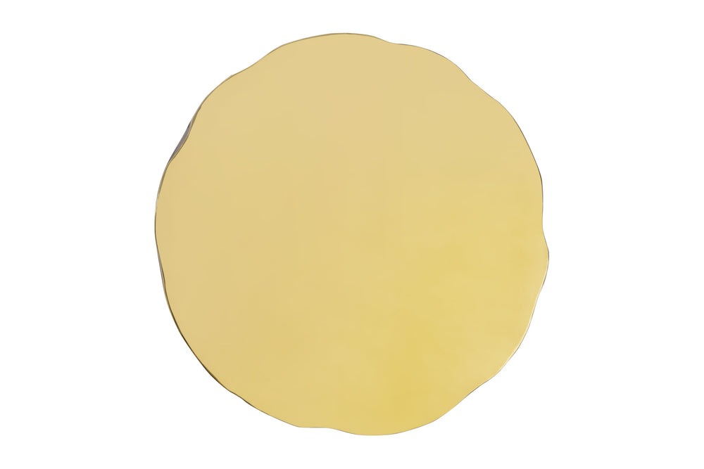 English Elm CT-90-25-30 Hand-Hammered Stainless Steel Coffee Table in Gold — Modern Rounded Design, Unique Texture, Luxe Finish (90) B009P321116