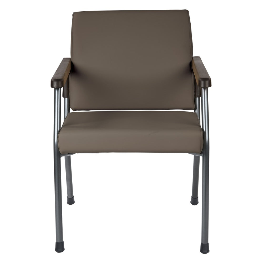 OSP Home Furnishings Bariatric Guest Chair with Reinforced Metal Frame and Pu Arm Pads for Medical Waiting Rooms BC9601-R111