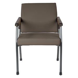 OSP Home Furnishings Bariatric Guest Chair with Reinforced Metal Frame and Pu Arm Pads for Medical Waiting Rooms BC9601-R111