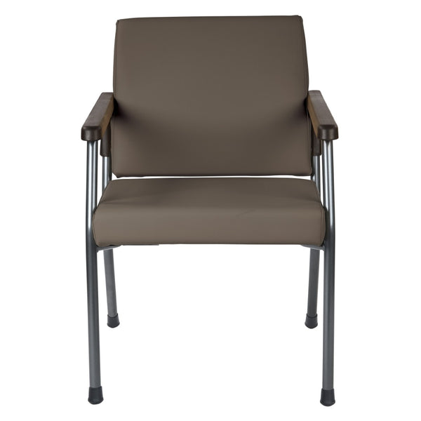 OSP Home Furnishings Bariatric Guest Chair with Reinforced Metal Frame and Pu Arm Pads for Medical Waiting Rooms BC9601-R111