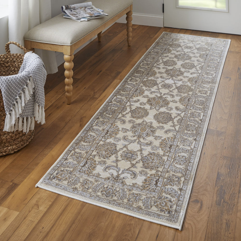 Feizy Rugs Celene Vintage-inspired Floral Rug - Elegant Neutral Palette, Power Loomed For Timeless Style Tan,Ivory,Brown Viscose,Polyester Cel39kzfbgegryi68