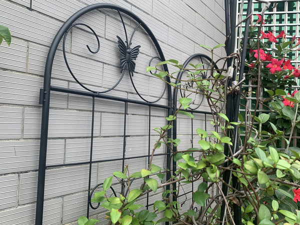 English Elm Metal Garden Trellis Set – 2 Durable Trellises For Climbing Plants, Flowers & Veggies, Easy Install W840P321535