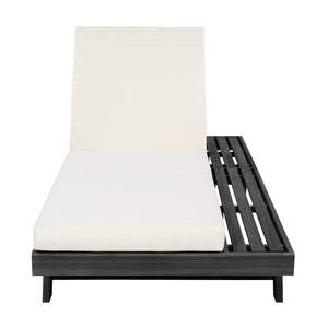 English Elm Lounge Chaise Outdoor Acacia Wood Slatted Frame with Water Resistant Cushion Resort Style N770P442B429CUSH