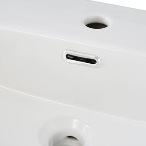 English Elm 20-Inch modern bathroom vanity with ceramic sink, soft-close door and ample storage for small spaces Green WF324691AAF