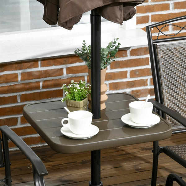 English Elm Outsunny 19" Portable Beach Umbrella Table Tray - Lightweight, Rust-Resistant, Easy Installation For Outdoor Fun W2225P200393-GIGA