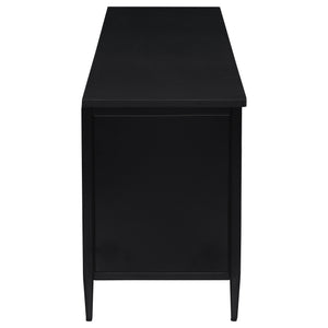 English Elm Kenneth Wide Format Tv Stand with Rattan Doors and Open Shelving for Living Rooms B062P440086