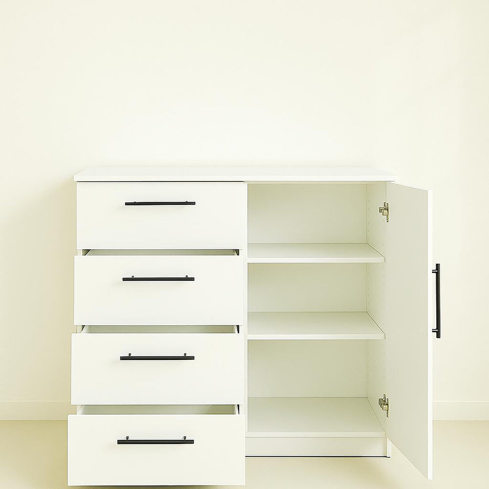 English Elm Robin Gentleman's Chest White — Space-Saving 3-Drawer Wood Dresser, Water/Heat & Scratch Resistant, Eco-Friendly Materials B040S00108