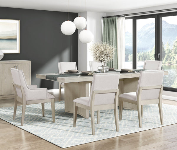 English Elm Beautiful Antique White Extendable Dining Table Seats 8 Classic Oak Veneer Wood B011S02260