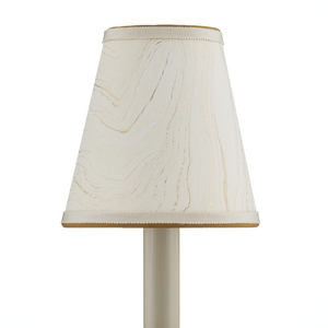 Marble Tapered Chandelier Shade - Artisanal Marbleized Paper with Grosgrain Ribbons for Elegant Decor