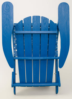 English Elm Embossed Hemlock Adirondack Folding Chair Solid Wood Grain Patio Seat for Outdoor Decks Navy Blue W1390P462260