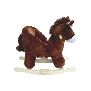 English Elm Kids Plush Rocking Horse Toddler Toy with Sound Box Hand Puppets and Secure Safety Belt W3723P374143