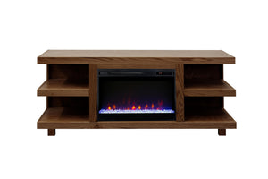 English Elm Laurel Canyon 65" Fireplace Tv Stand For Tvs Up To 75" - Oak Bourbon Finish With Electric Insert B108P292277