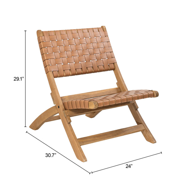 Zuo Modern Sunflare Lounge Chair In Elegant Brown – Premium Acacia Wood & Synthetic Rattan For Chic Interiors Brown Solid Acacia Wood,100% Polyethylene 704161-zuo-modern