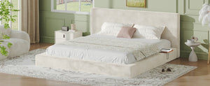 English Elm Airframe King Upholstered Bed Chenille Cloud Cushion Sliding Shelf Low Profile W1820P465973